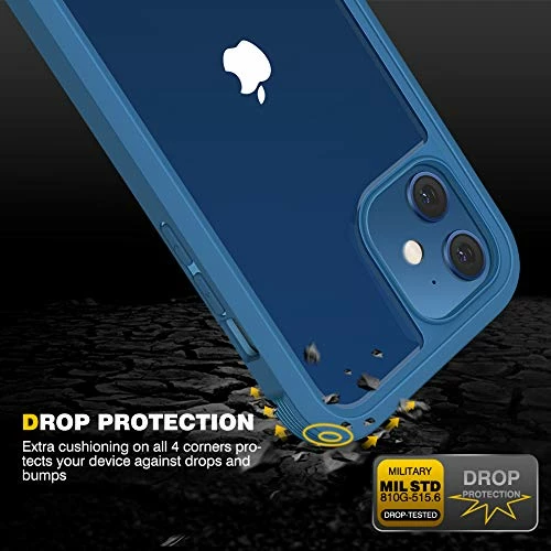 Outlet ???? Diaclara Designed For IPhone 12 Mini Case, Full Body Rugged Case With Built-in Touch Sensitive Anti-Scratch Screen Protector, Soft TPU Bumper Case For IPhone 12 Mini 5.4" (Blue And Clear) ???? 4 Outlet ???? Diaclara Designed For IPhone 12 Mini Case, Full Body Rugged Case With Built-in Touch Sensitive Anti-Scratch Screen Protector, Soft TPU Bumper Case For IPhone 12 Mini 5.4" (Blue And Clear) ???? - Image 2