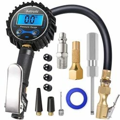 Best Pirce ???? Digital Tire Inflator With Pressure Gauge, 250 PSI Air Chuck And Compressor Accessories Heavy Duty With Rubber Hose And Quick Connect Coupler Car Accessories For 0.1 Display Resolution Blue ????