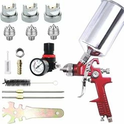 Best deal ???? Auto Paint Spray Gun Kit: HVLP Gravity Feed Spray Gun With 1.4mm 1.7mm 2.5mm Nozzles, Air Spray Gun With 1000cc Aluminum Cup & Gauge For Auto Paint, Primer, Clear/Top ???? Coat & Touch-Up Blu ???? -Wagner Shop 51LOZaOmnqL. AC