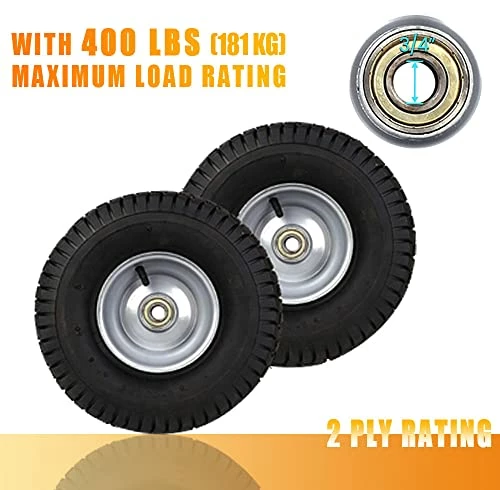 New ???? (2 Pack) 15 X 6.00-6 Tire And Wheel Set - For Lawn Tractors With 3/4" Sintered Iron Bushings Yellow ✨ 4 New ???? (2 Pack) 15 X 6.00-6 Tire And Wheel Set - For Lawn Tractors With 3/4" Sintered Iron Bushings Yellow ✨ - Image 2