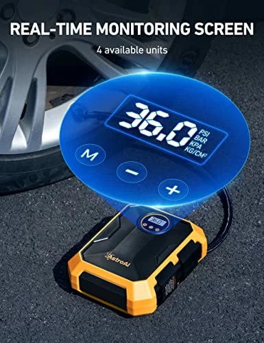 Cheap ???? Tire Inflator Air Compressor 12V DC Portable Air Compressor Car Accessories Auto Tire Pump 100PSI With LED Light Digital Air Pump For Car Tires Bicycles Other Inflatables Yellow ⭐ 6 Cheap ???? Tire Inflator Air Compressor 12V DC Portable Air Compressor Car Accessories Auto Tire Pump 100PSI With LED Light Digital Air Pump For Car Tires Bicycles Other Inflatables Yellow ⭐ - Image 4