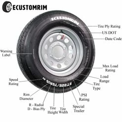 Wholesale ???? Trailer Tire On Rim 4.80-12 480-12 4.80 X 12 12 In. LRB 5 Lug Wheel White Spoke ???? -Wagner Shop 51PaHbJ7TnL