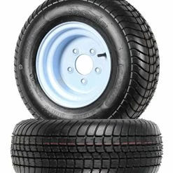 Best Sale ???? 2-Pack Trailer Tire On Rims 20.5 X 8 X 10 205/65-10 20.5X8.0-10 5Lug White Wheel ????