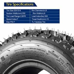 Hot Sale ???? 20x10x9 ATV Tires 20x10-9 Rear Tires 20-10-9 20x10 9 All Terrain UTV Tires 20 10 9 Mud Sand Snow Tires?6PLY Tubeless Tire, Set Of 2 ???? -Wagner Shop 51SExrmVCDL