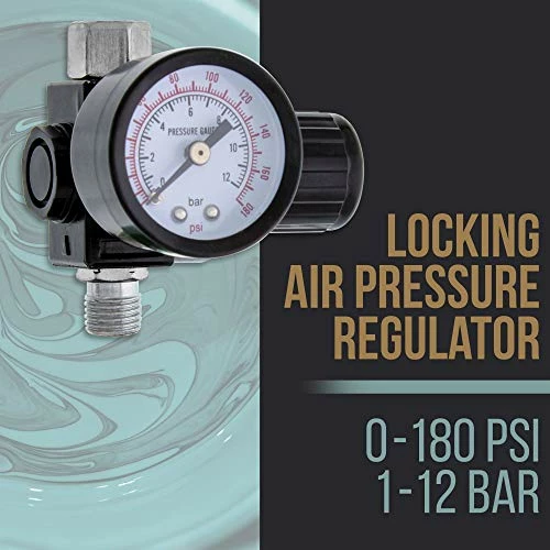 Wholesale ???? Brand Professional New 2.5mm HVLP Spray Gun- Great For High Build Auto Paint Primer - Metal Flake Application And Any Heavy Bodied Paint Or Primer Material -with Air Regulator ✨ 6 Wholesale ???? Brand Professional New 2.5mm HVLP Spray Gun- Great For High Build Auto Paint Primer - Metal Flake Application And Any Heavy Bodied Paint Or Primer Material -with Air Regulator ✨ - Image 4