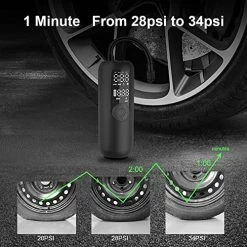 Best Pirce ???? LP1 Tire Inflator And Mini Bike Pump, Portable Air Compressor For Car, Bike, 150 PSI, Auto Shut-Off With Presta And Schrader Valve ???? -Wagner Shop 51X8qME8AJL
