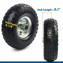 Cheapest ???? 4.10/3.50-4” Tire And Wheel Flat Free, 2 Pack 10” Solid Tires, 5/8" Axle Bore Hole, 2 1/4” Offset Hub For Dolly Hand Truck Utility Carts ???? -Wagner Shop 51Zcv77JEqL