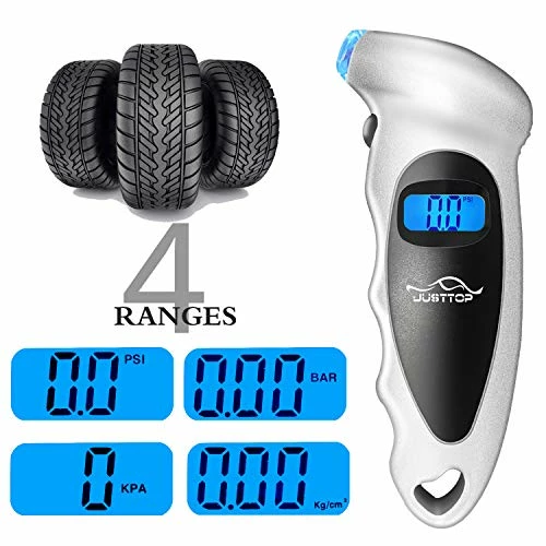 Best Sale ???? JUSTTOP Digital Tire Pressure Gauge, 150PSI 4 Setting For Cars, Trucks And Bicycles, Backlit LCD And Anti-Skid Grip For Easy And Accurate Reading(Silver) Red ???? 5 Best Sale ???? JUSTTOP Digital Tire Pressure Gauge, 150PSI 4 Setting For Cars, Trucks And Bicycles, Backlit LCD And Anti-Skid Grip For Easy And Accurate Reading(Silver) Red ???? - Image 3
