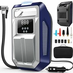 Discount ???? Tire Inflator Portable Air Compressor 12V DC Car Air Pump With Digital Display, LED Light, Auto Shut Off Function, Set Of Nozzle Adaptors For Car, Motorcycle, Bicycle, Ball, And Other Inflatables Black ???? -Wagner Shop 51aO2bEYweL. AC