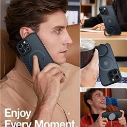 Best deal ???? Magnetic For IPhone 14 Pro Max Case [Compatible With Magsafe] With Stand, [Military Grade Drop Protection] Shockproof Translucent Back Slim Protective Phone Case UPRO Ostand (2022), Black ✔️ -Wagner Shop 51c3lP9dztL