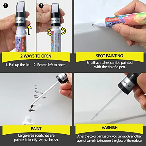 Promo ???? Touch Up Paint For Cars 17 Colors Car Paint Scratch Repair Kit For Various Automotive Touchup Paint (Pearl White) ???? 7 Promo ???? Touch Up Paint For Cars 17 Colors Car Paint Scratch Repair Kit For Various Automotive Touchup Paint (Pearl White) ???? - Image 5