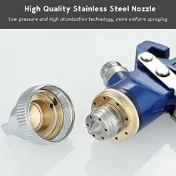 Best deal ???? Auto Paint Spray Gun Kit: HVLP Gravity Feed Spray Gun With 1.4mm 1.7mm 2.5mm Nozzles, Air Spray Gun With 1000cc Aluminum Cup & Gauge For Auto Paint, Primer, Clear/Top ???? Coat & Touch-Up Blu ???? -Wagner Shop 51d8ugjuPeL