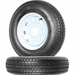 Coupon ???? 2-Pk Trailer Tires Rims ST175/80D13 175/80 13 B78-13 LRC 5 Lug White Spoke Wheel ❤️