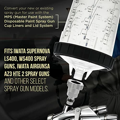 Budget ???? Elite Paint System MPS Spray Gun Cup Adapter 840 - Converts Iwata Supernova LS400, WS400 Spray Guns For Use With The Master Paint System MPS Disposable Spray Gun Cup Liners And Lid System ???? 5 Budget ???? Elite Paint System MPS Spray Gun Cup Adapter 840 - Converts Iwata Supernova LS400, WS400 Spray Guns For Use With The Master Paint System MPS Disposable Spray Gun Cup Liners And Lid System ???? - Image 3