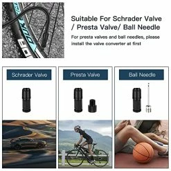 Best Pirce ???? LP1 Tire Inflator And Mini Bike Pump, Portable Air Compressor For Car, Bike, 150 PSI, Auto Shut-Off With Presta And Schrader Valve ???? -Wagner Shop 51i8sXimBGL