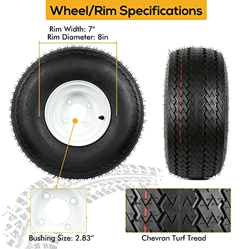 Discount ???? WEIZE 18x8.50-8 Lawn Mower Tires With Rim, 18x8.5-8 Tractor Turf Tire, 4 Ply Tubeless, 815lbs Capacity, Set Of 2 ✔️ 5 Discount ???? WEIZE 18x8.50-8 Lawn Mower Tires With Rim, 18x8.5-8 Tractor Turf Tire, 4 Ply Tubeless, 815lbs Capacity, Set Of 2 ✔️ - Image 3