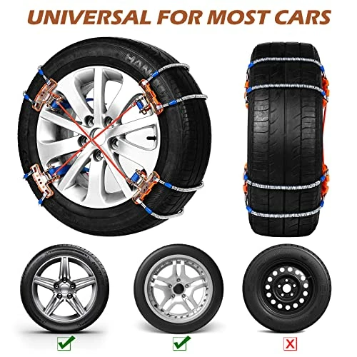 Best deal ❤️ Snow Chains, Anti Skid Tire Chains, 8Pack Universal Adjustable Emergency Traction Chains For 205-265mm Tires Cars Trucks, Snowfield Muddy Icy Ground Chains ???? 5 Best deal ❤️ Snow Chains, Anti Skid Tire Chains, 8Pack Universal Adjustable Emergency Traction Chains For 205-265mm Tires Cars Trucks, Snowfield Muddy Icy Ground Chains ???? - Image 3
