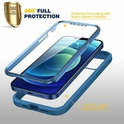 Outlet ???? Diaclara Designed For IPhone 12 Mini Case, Full Body Rugged Case With Built-in Touch Sensitive Anti-Scratch Screen Protector, Soft TPU Bumper Case For IPhone 12 Mini 5.4" (Blue And Clear) ????