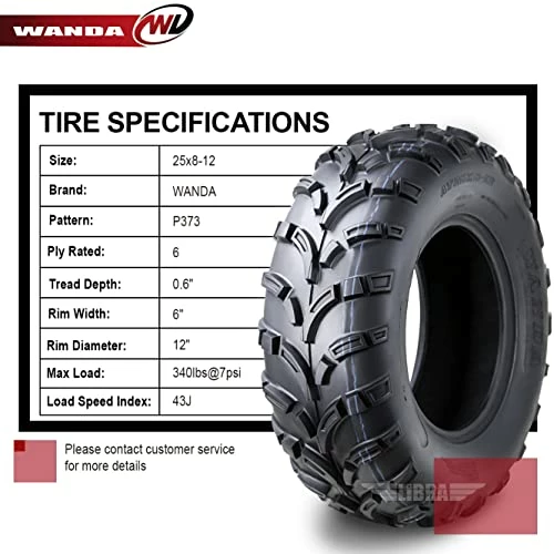 Wholesale ???? Set Of 2 New WANDA ATV/UTV Tires 25x8-12 /6PR P373 - 10243 … ???? 4 Wholesale ???? Set Of 2 New WANDA ATV/UTV Tires 25x8-12 /6PR P373 - 10243 … ???? - Image 2