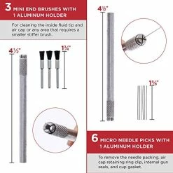 New ???? TCP Global Professional 23 Piece Spray Gun Cleaning Kit With Case, Complete Set To Clean HVLP Paint Guns, Air Tools, Gravity, Detail, Airbrush ✨ -Wagner Shop 51m2Vu59JxL