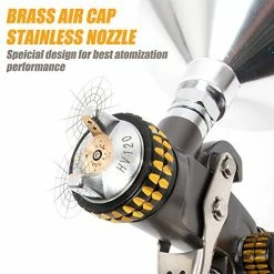 New ⌛ HVLP Air Spray Gun 1.3/1.4/1.8mm Nozzle 1000ml Capacity 14.5CFM 30-43psi With 11 Filters 10pcs 190M Paint Strainers Air Control Valve 1/4" Connector And Type 2 Adapter ❤️ -Wagner Shop 51mcVIceKBL