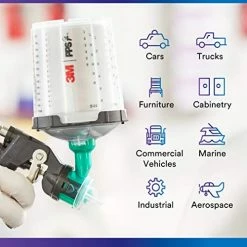 New ???? 3M 26000 PPS 2.0 Spray Gun Cup, Lids And Liners Kit, Standard, 200-Micron Filter, 22 Ounces ⌛ -Wagner Shop 51p6OdCE4yL