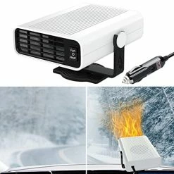 Budget ???? Car Heater,12 V Portable Folding Windshield Defogger And Defroster,Auto Fast Heating & Cooling Fan With Plug In Cigarette Lighter Suction Holder ????