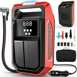 Discount ???? Tire Inflator Portable Air Compressor 12V DC Car Air Pump With Digital Display, LED Light, Auto Shut Off Function, Set Of Nozzle Adaptors For Car, Motorcycle, Bicycle, Ball, And Other Inflatables Black ???? -Wagner Shop 51vIYhVx29L. AC