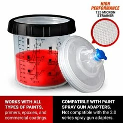 Discount ⌛ Savito - Paint Cups Spray Paint Mixing Cup Paint Spray Gun Cup Liners And Lid System 40 Cups Pack 20 Ounces Each Includes 40 Lids With Strainer, 1 Hard Cup With Retainer Ring 10 Sealing Plugs ???? -Wagner Shop 51y3nIbR8SL