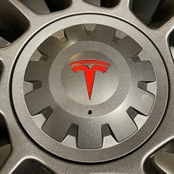 Coupon ???? Wheel Decals For Tesla, Uberturbine/Arachnid/Cyberstream, 5-pc Set (Gloss Red) ⭐