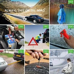 New ???? Car Roadside Emergency Kit, Auto Vehicle Truck Safety Emergency Road Side Assistance Kits With Jumper Cables, First Aid Kit, Tow Rope, Reflective Triangle, Tire Pressure Gauge, Wheel Repair, Etc ???? -Wagner Shop 61NZrJK32rS